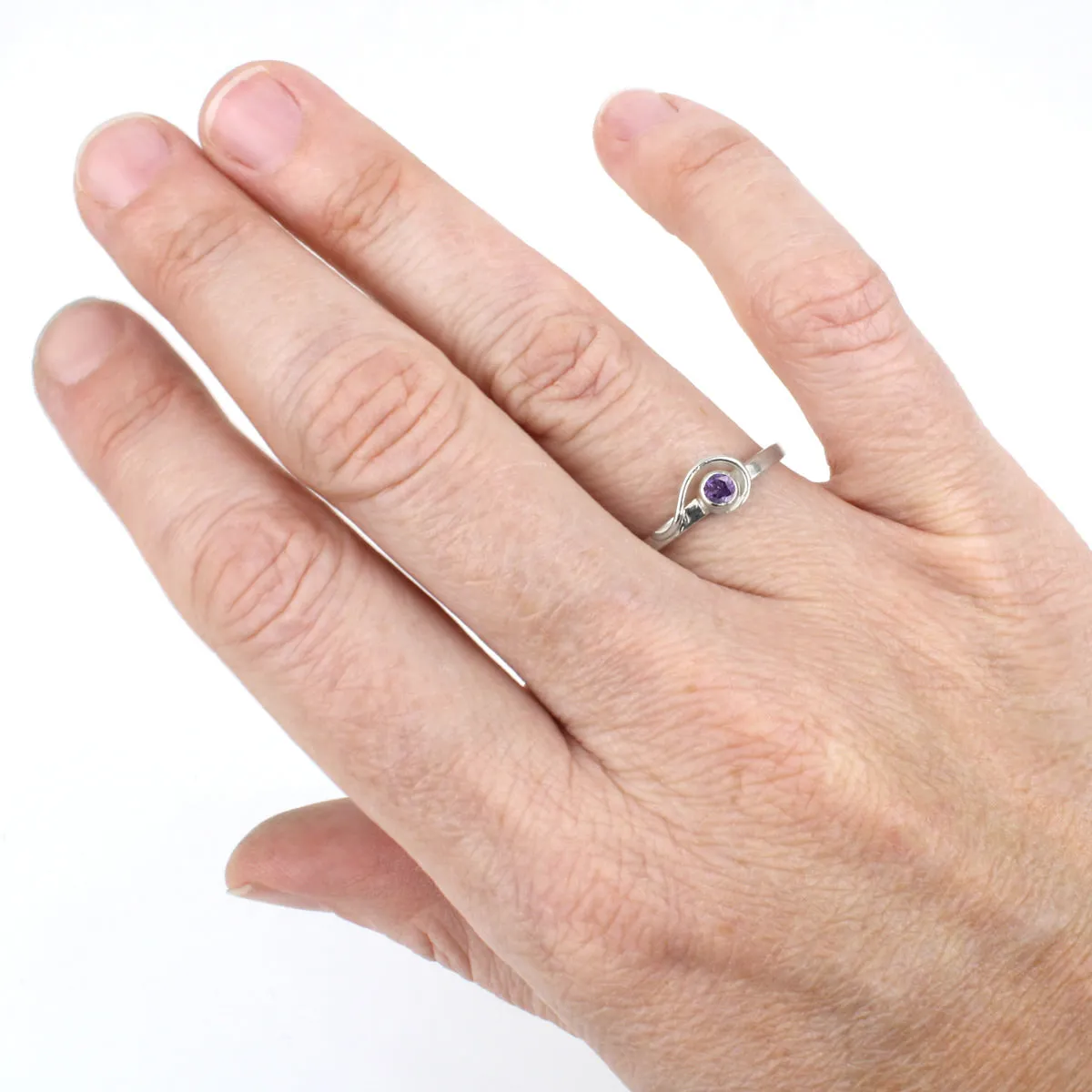 Spiral Ring with Amethyst