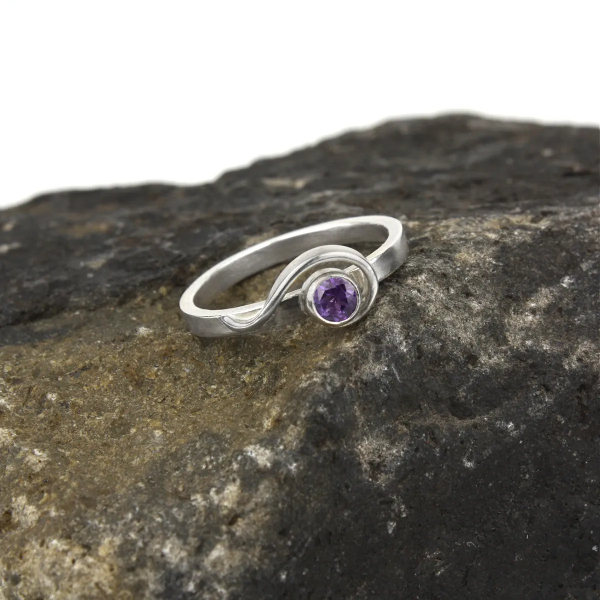 Spiral Ring with Amethyst
