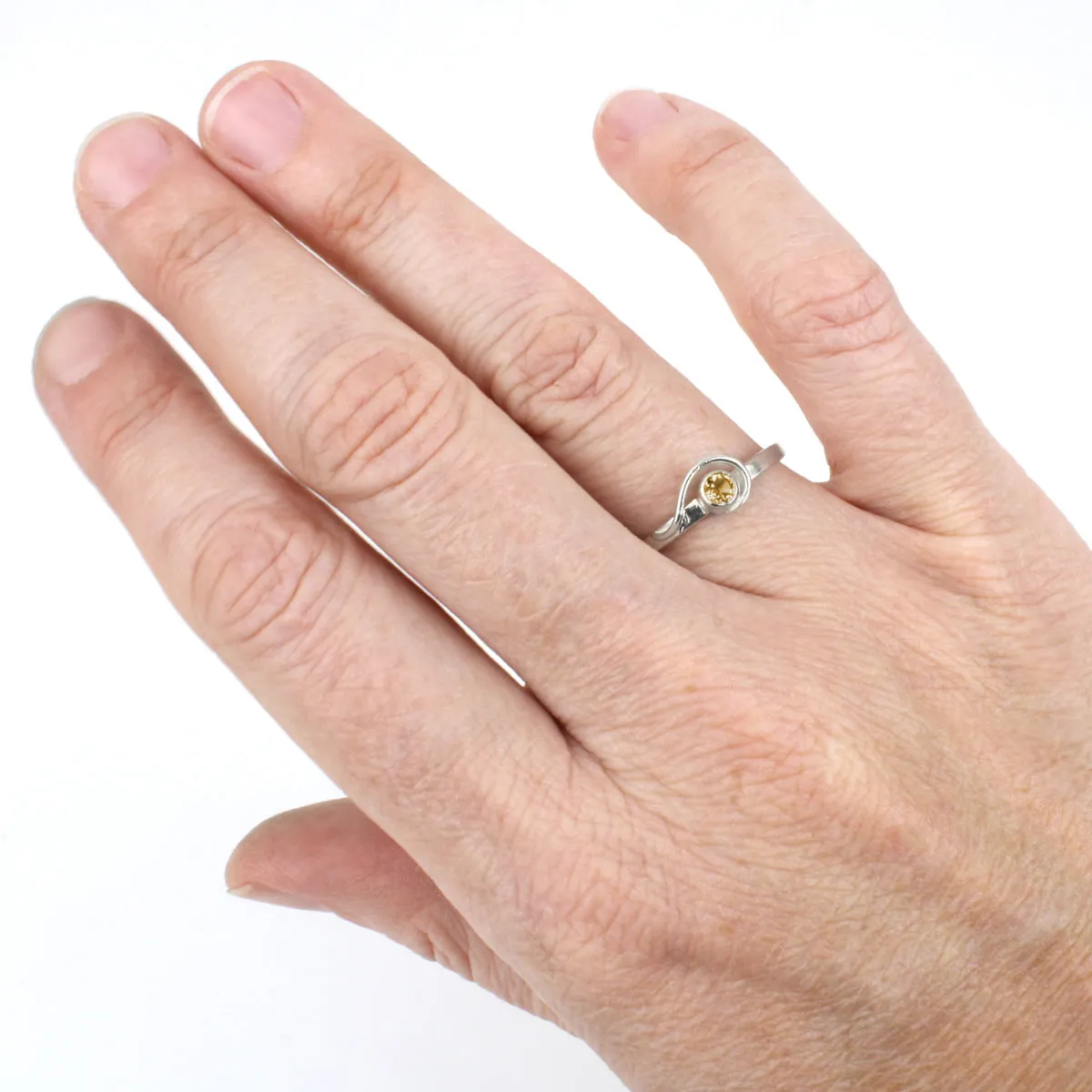 Spiral Ring with Citrine