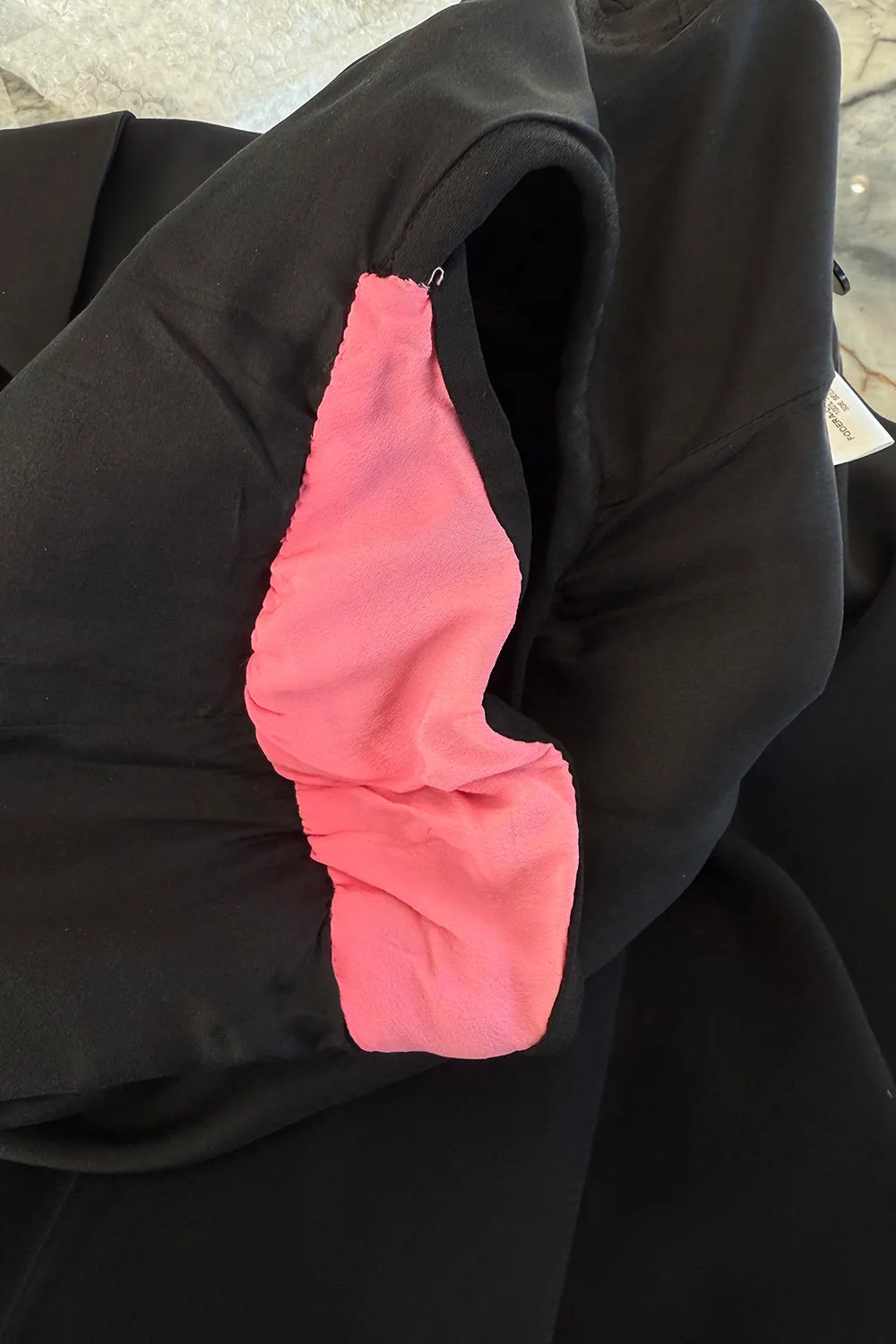 Spring 2008 Alexander McQueen "La Dame Bleue" Black Jumpsuit w Pink Inner Shoulder Detail