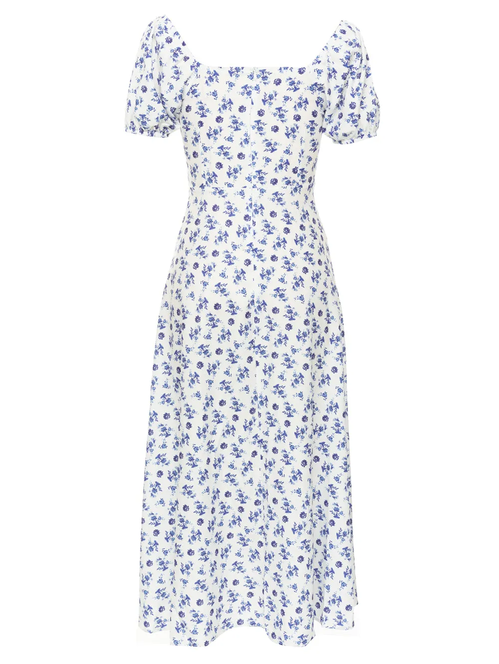 Square Collar Short Sleeve Floral Maxi Bodycon Dress HB00953