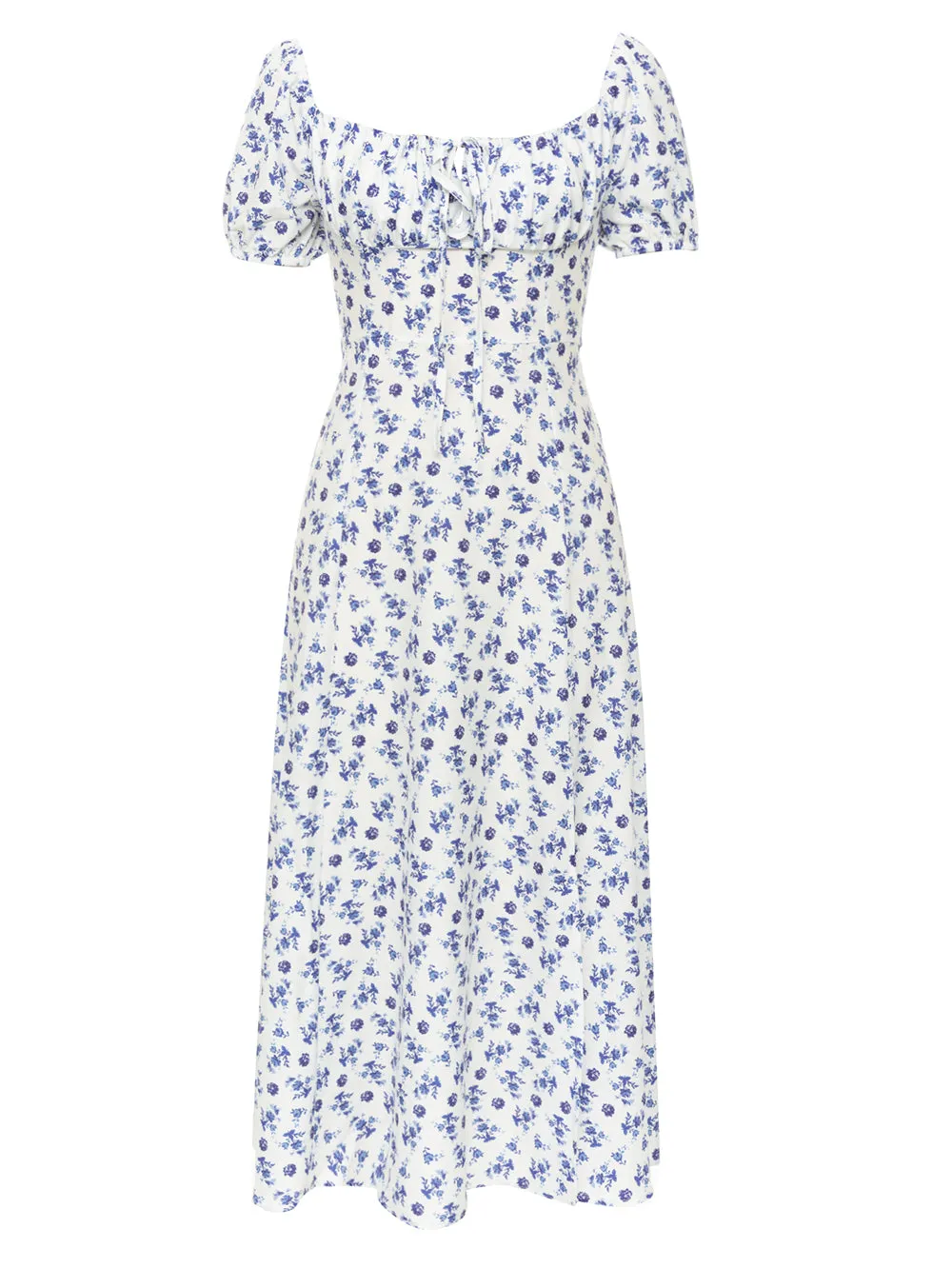 Square Collar Short Sleeve Floral Maxi Bodycon Dress HB00953
