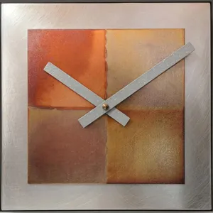 Square Steel with Copper Wall Clock by Leonie Lacouette