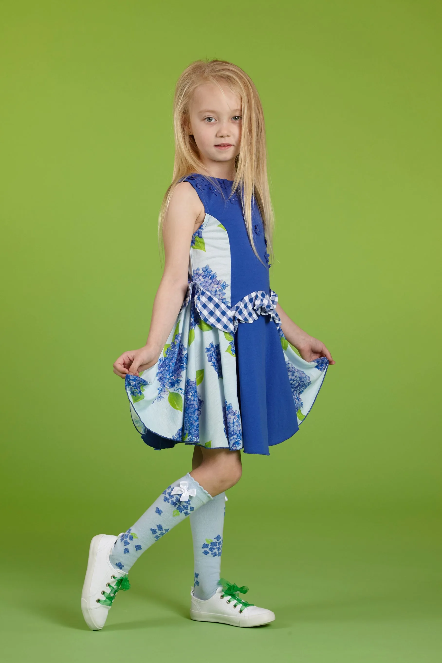 SS18 A*Dee Girls Dale Two-Tone Jersey Dress