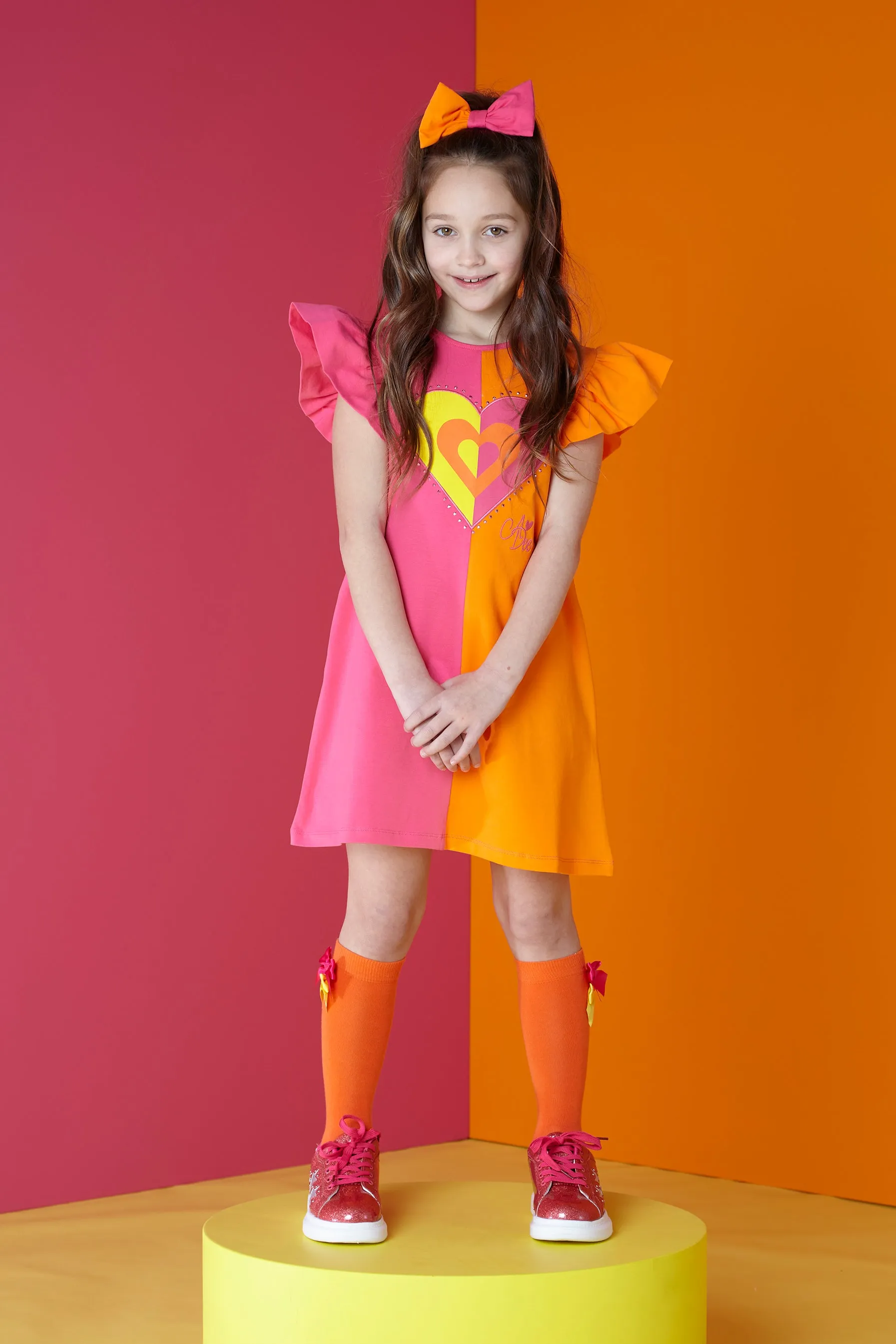 SS24 A Dee Girls Mindy Bold Hearts Dress