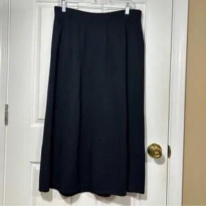 St. John Separates Wool Blend Skirt Women’s Size 12 Black Pull On Elastic Waist