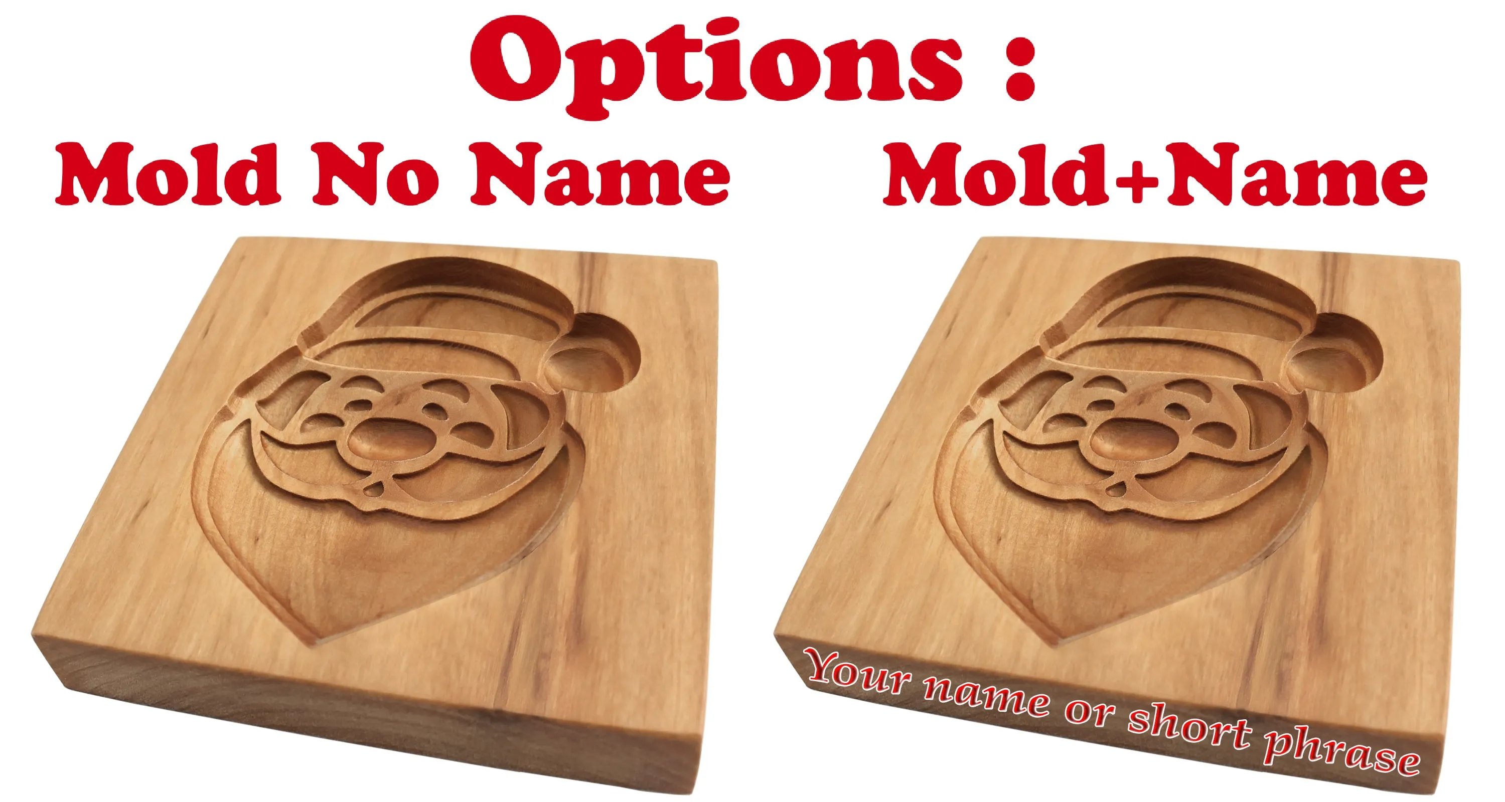 St. Nicolas Cookie Mold, Santa Claus Springerle Mold, Xmas Cookie Cutter, Wooden Cookie Embosser, Gingerbread, Speculaas, Clay Mold, Christmas Gift