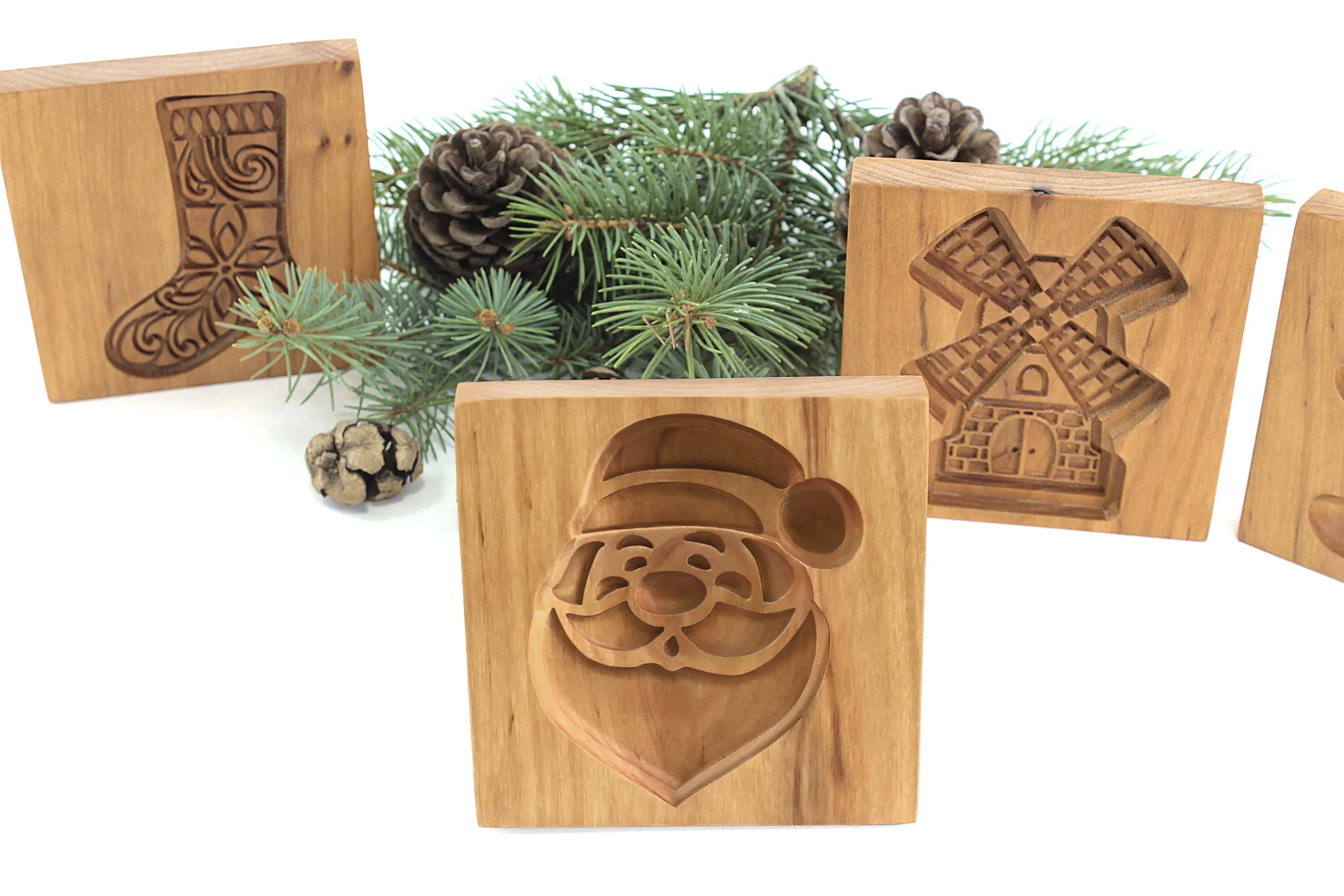 St. Nicolas Cookie Mold, Santa Claus Springerle Mold, Xmas Cookie Cutter, Wooden Cookie Embosser, Gingerbread, Speculaas, Clay Mold, Christmas Gift