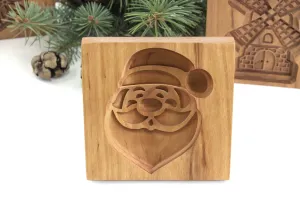 St. Nicolas Cookie Mold, Santa Claus Springerle Mold, Xmas Cookie Cutter, Wooden Cookie Embosser, Gingerbread, Speculaas, Clay Mold, Christmas Gift