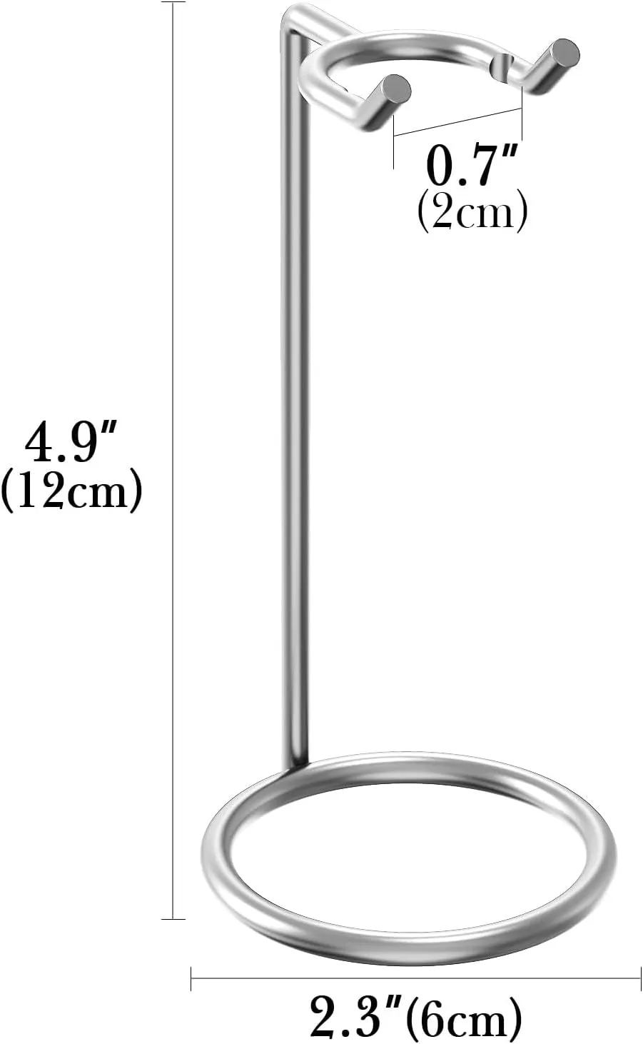 Stainless Steel Safety Razor Stand, Shaving Razor Holder, Deluxe Men'S Travel Shaver Stand, Compatible with Long Handle Safety Razor, Fusion 5, Proshield, Mach 3 (Silver/Polished Chrome)