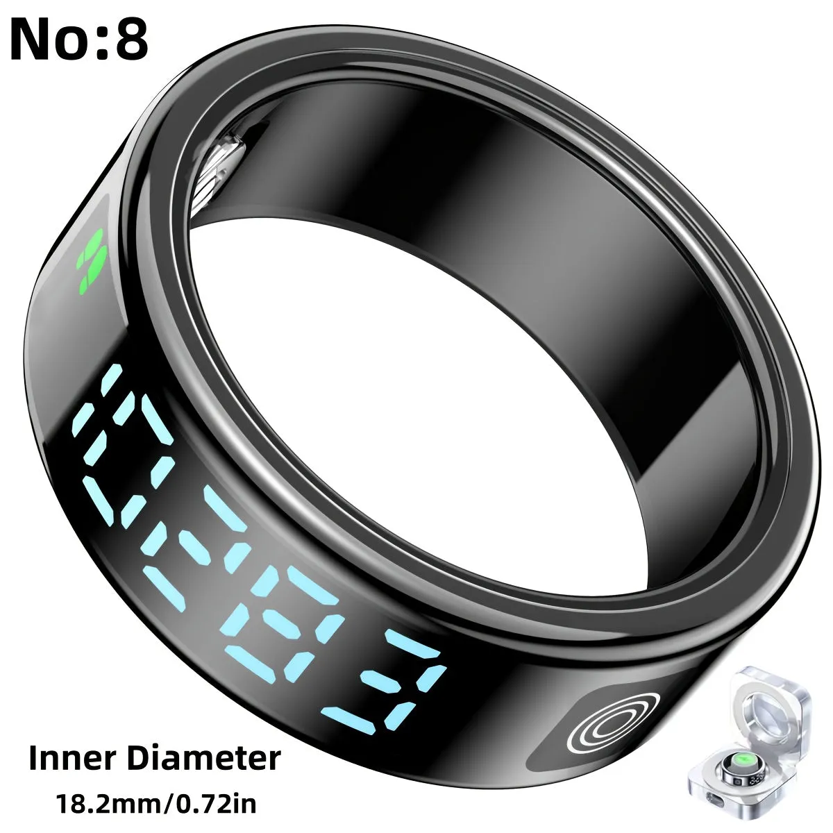 Stainless Steel Smart Ring with Digital Display