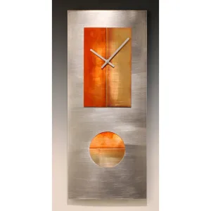Steel and Copper 24 Pendulum Wall Clock by Leonie Lacouette