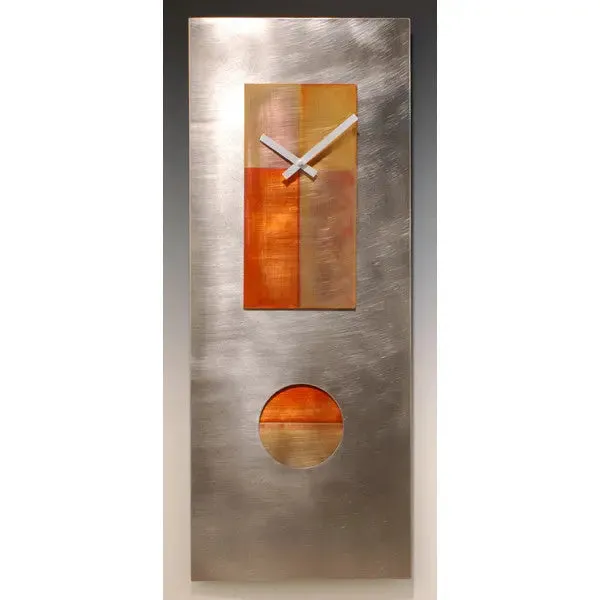 Steel and Copper 30 Pendulum Wall Clock by Leonie Lacouette