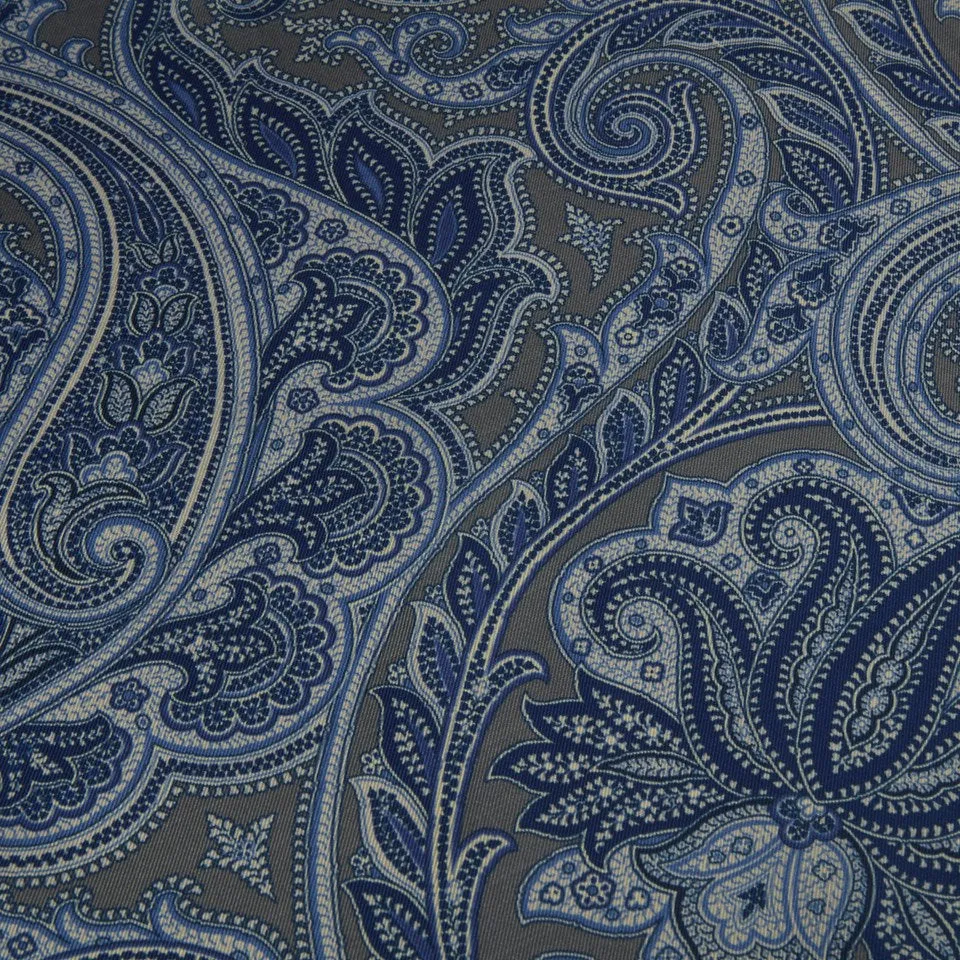Stenstroms Blue Paisley Silk Pocket Square