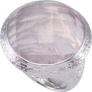Sterling Silver Gemstone Bark Design Ring, Size 7