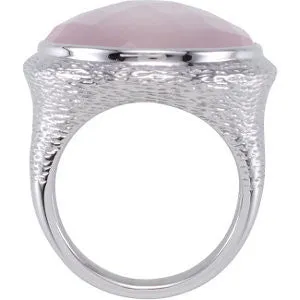 Sterling Silver Gemstone Bark Design Ring, Size 7