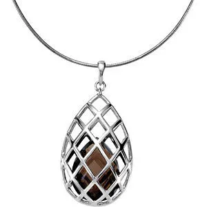 Sterling Silver Genuine Smoky Quartz Pendant
