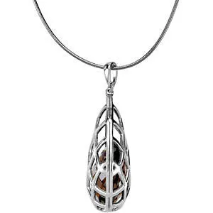 Sterling Silver Genuine Smoky Quartz Pendant