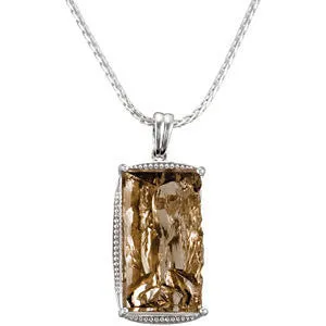 Sterling Silver Genuine Smoky Quartz Pendant