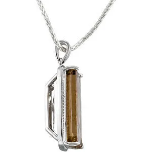 Sterling Silver Genuine Smoky Quartz Pendant