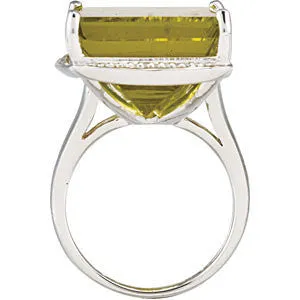 Sterling Silver Green Gold Quartz Granulated Design Ring, Size 7