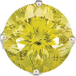 Sterling Silver Green Gold Quartz Ring, Size 7