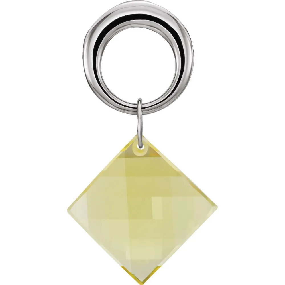 Sterling Silver Lime Quartz Pendant