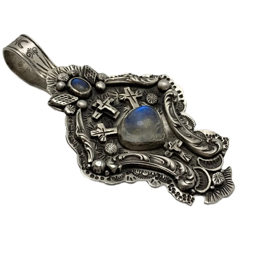 Sterling Silver Open Hook Bale Moonstone Cabachons