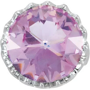 Sterling Silver Rose De France Quartz Crown Design Ring, Size 7