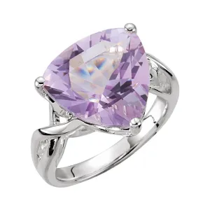 Sterling Silver Rose De France Quartz Ring, Size 7