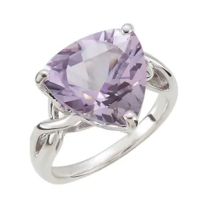 Sterling Silver Rose De France Quartz Ring, Size 8