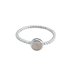 Sterling Silver Rose Quartz Stackable Ring