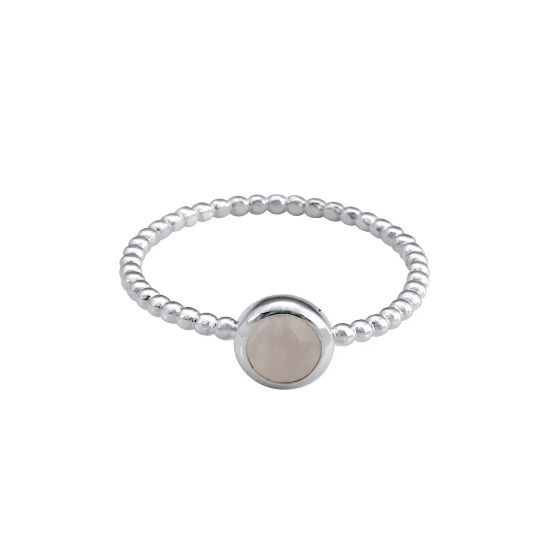 Sterling Silver Rose Quartz Stackable Ring