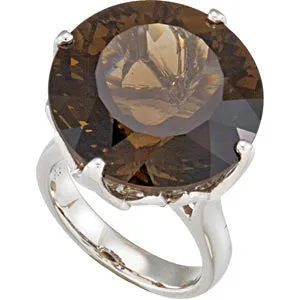 Sterling Silver Smoky Quartz Ring, Size 7