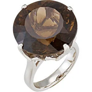 Sterling Silver Smoky Quartz Ring, Size 7