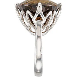 Sterling Silver Smoky Quartz Ring, Size 7