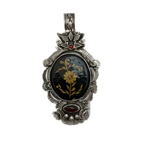 Sterling Silver Wood Straw Resin Garnet Cabachons With Open Hook Bale