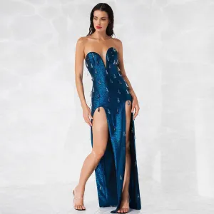 Strapless Sleeveless Distinctive Maxi Bandage Dress HL9672