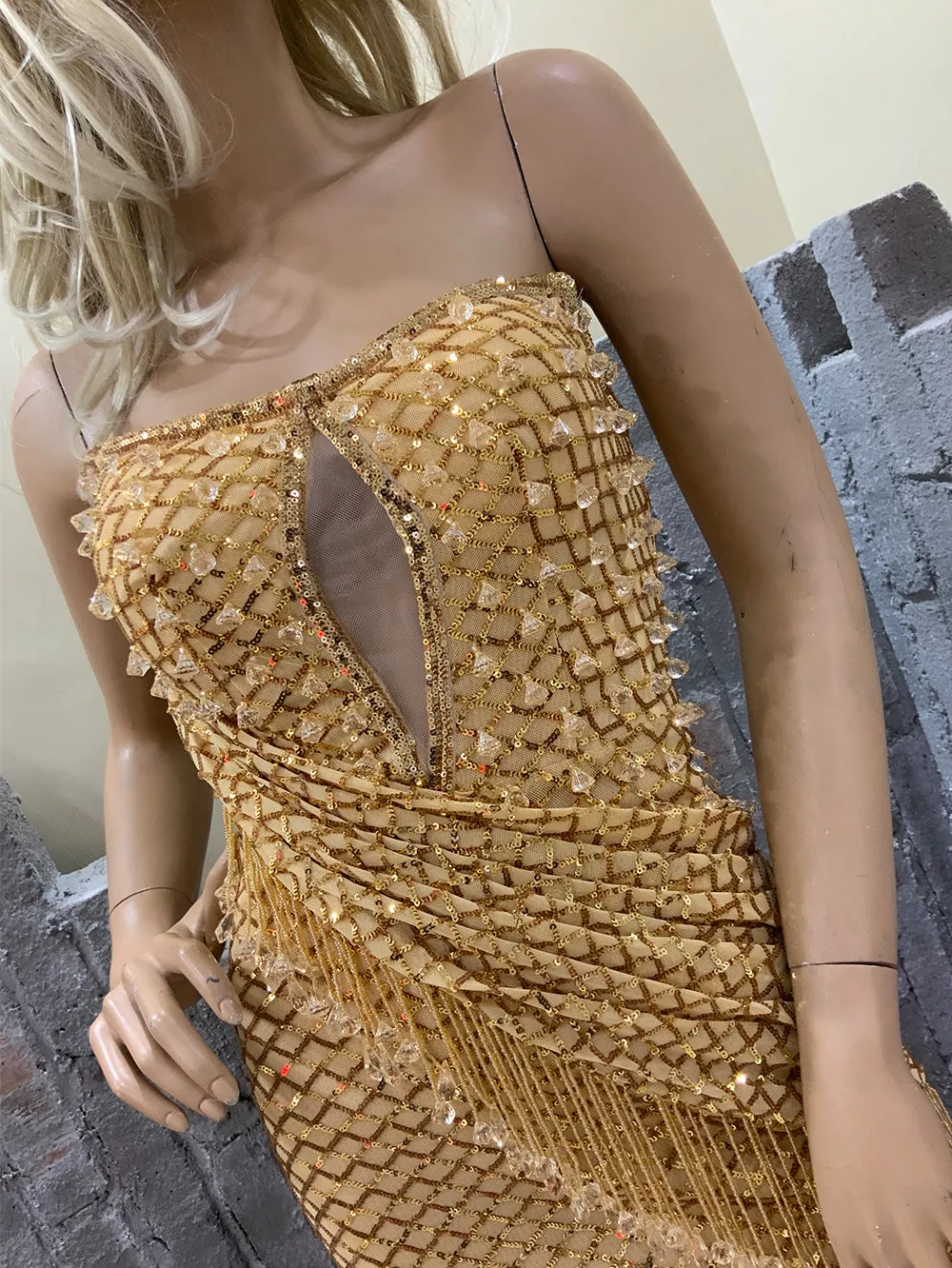 Strapless Sleeveless Haute Mini Bodycon Dress HT20700
