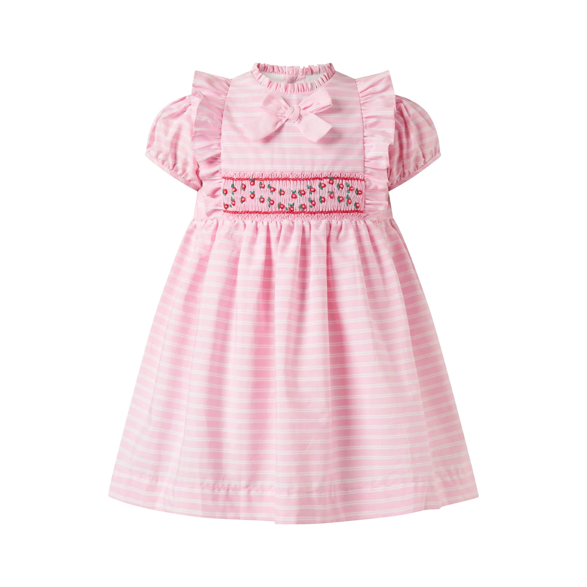 Stripe Smocked Dress with Bow