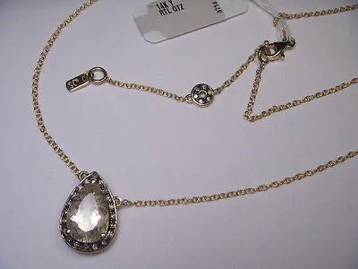 Stunning Estate 14K Yellow Gold Diamond Rutilated Quartz Pendant Necklace