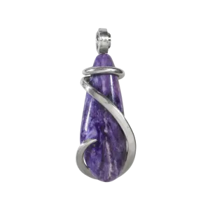 Sugilite Handmade Crystal Pendant Wrapped in Silver