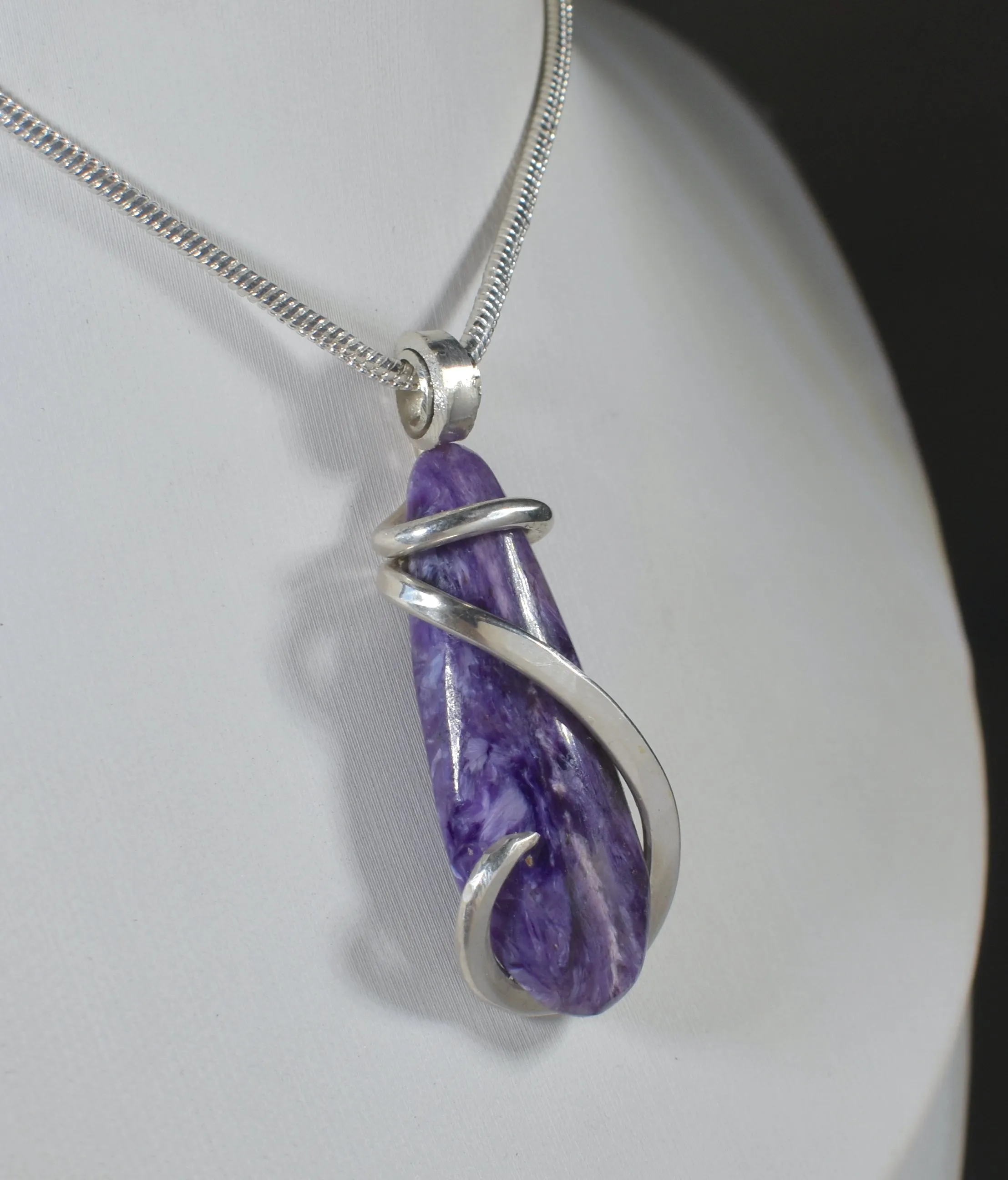 Sugilite Handmade Crystal Pendant Wrapped in Silver