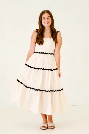 Summer Date Sleeveless Midi Dress in Ecru