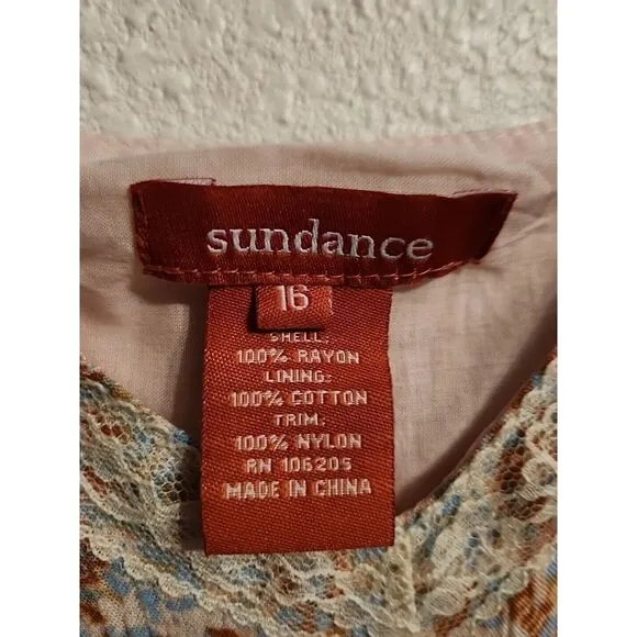 Sundance Lace Tank Dress Size 16 Tiered Lined‎ Womens Maxi