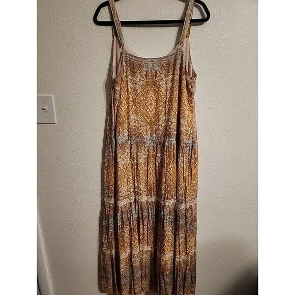 Sundance Lace Tank Dress Size 16 Tiered Lined‎ Womens Maxi
