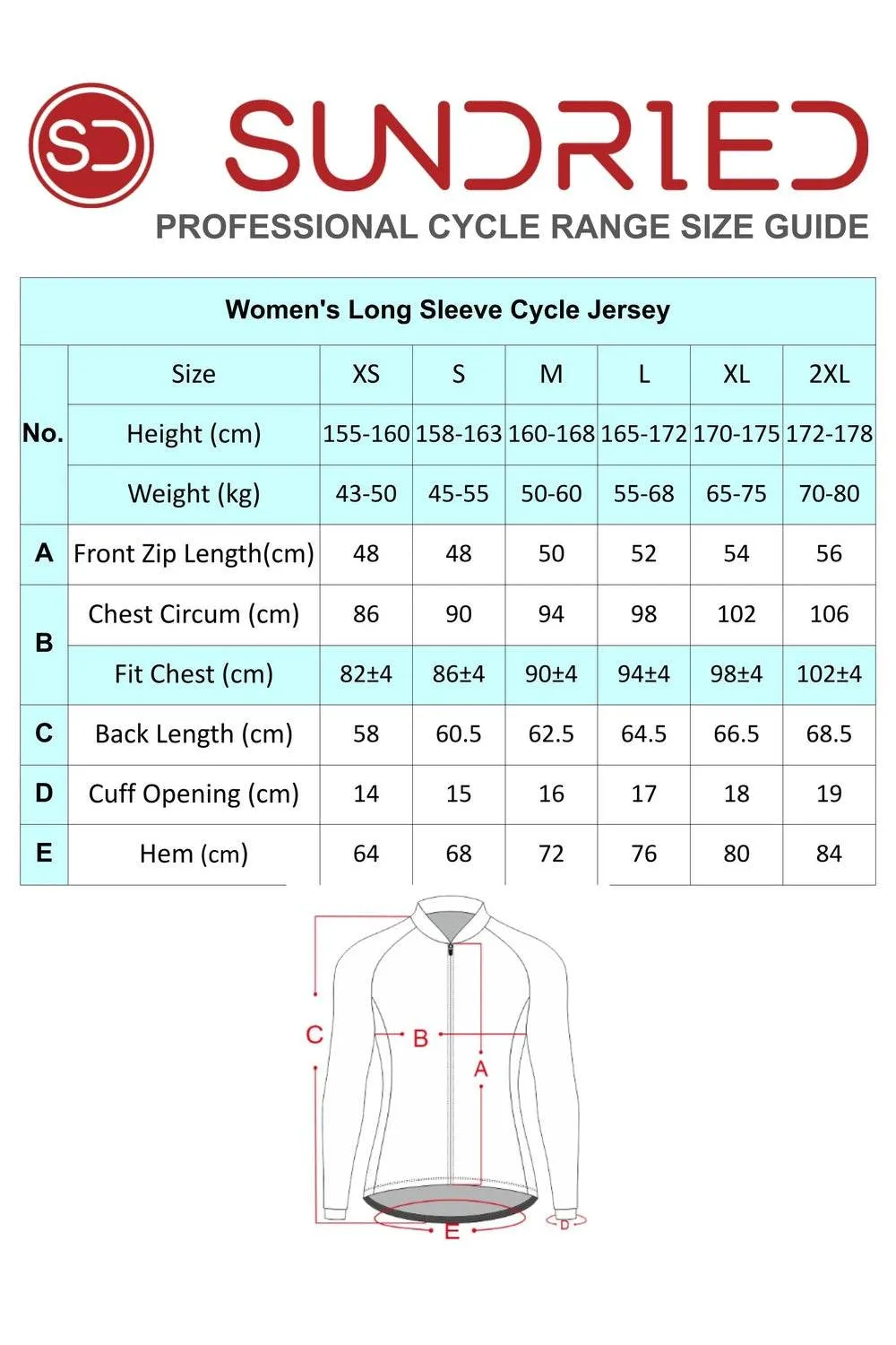 Sundried Rouleur Women's Long Sleeve Training Cycle Jersey