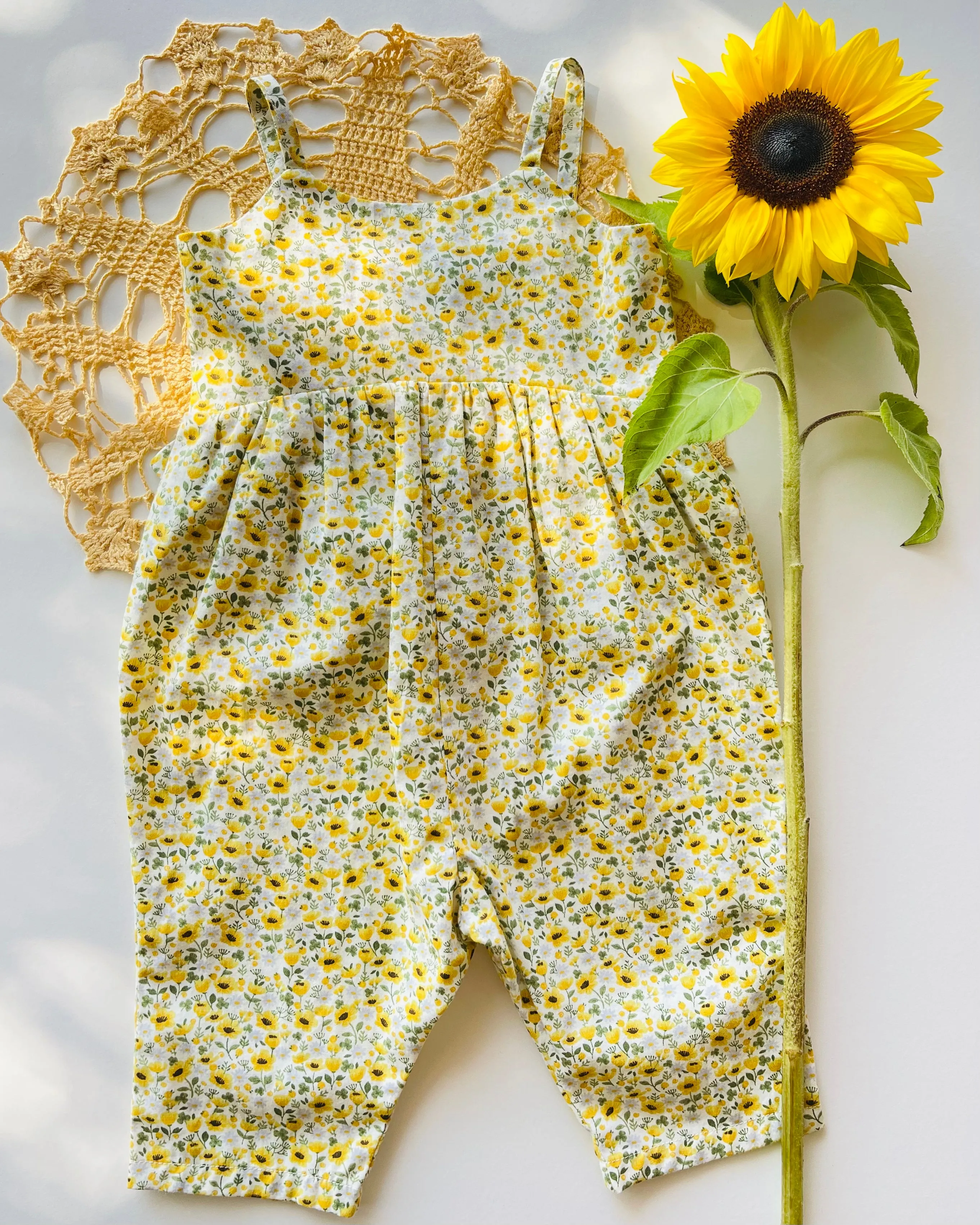 Sunflower romper- Seconds