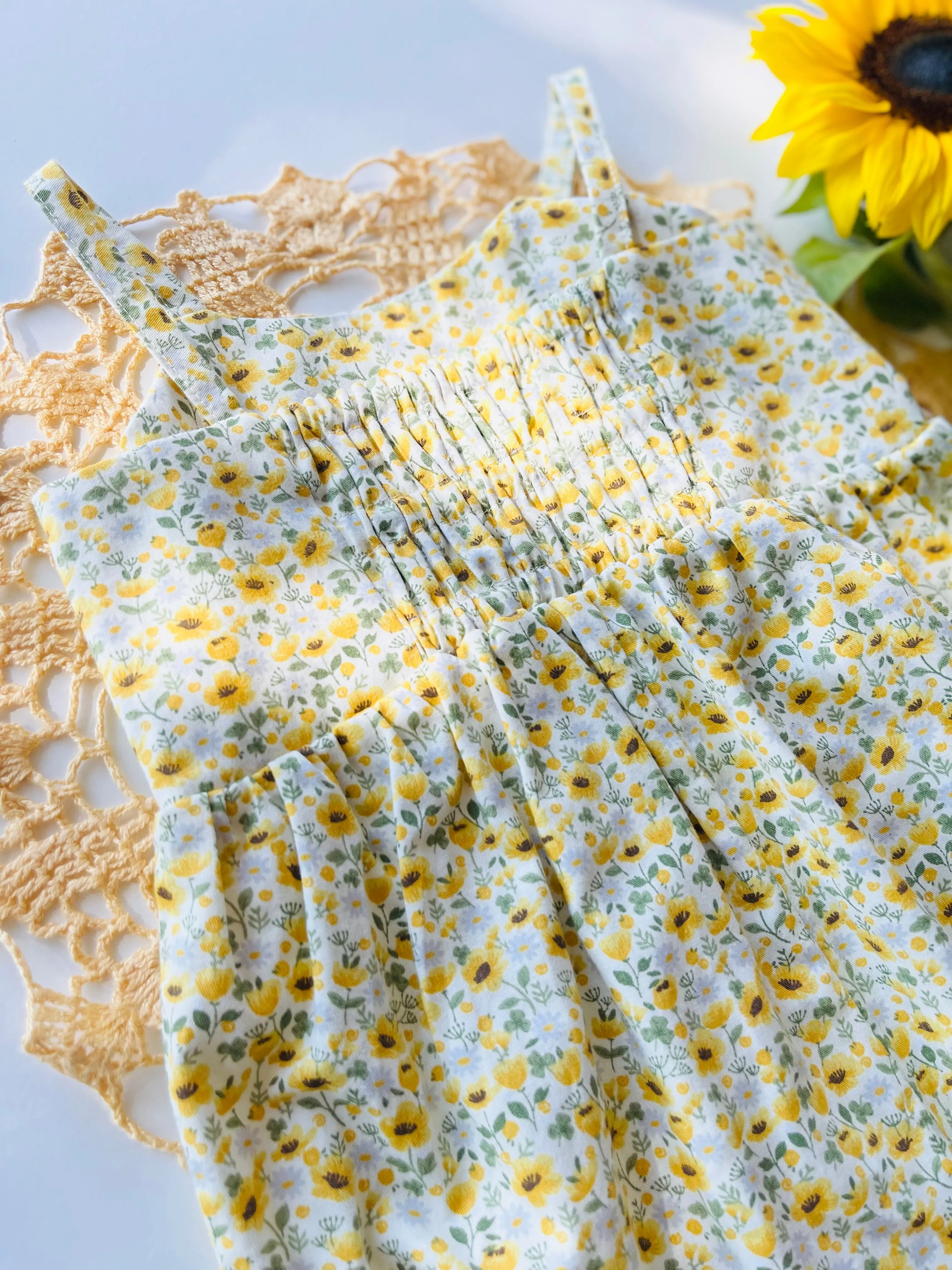 Sunflower romper- Seconds