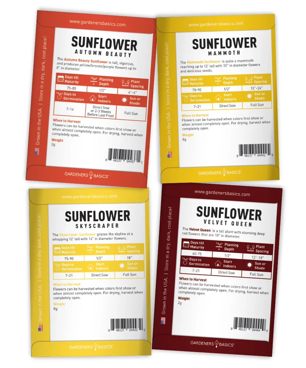Sunflower Seeds For Planting | 8 Variety Pack